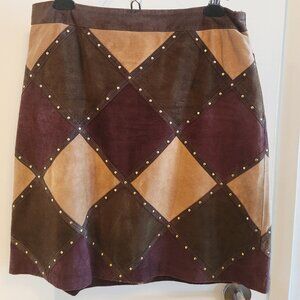 WORTH NEW YORK Genuine Suede Leather Skirt - Sz 10 - MINT CONDITION